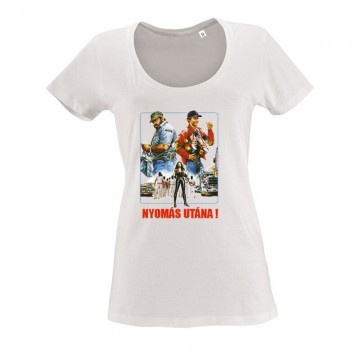 Nyomás Utána O nyakú női póló