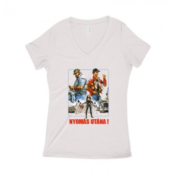 Nyomás Utána Női póló V kivágott