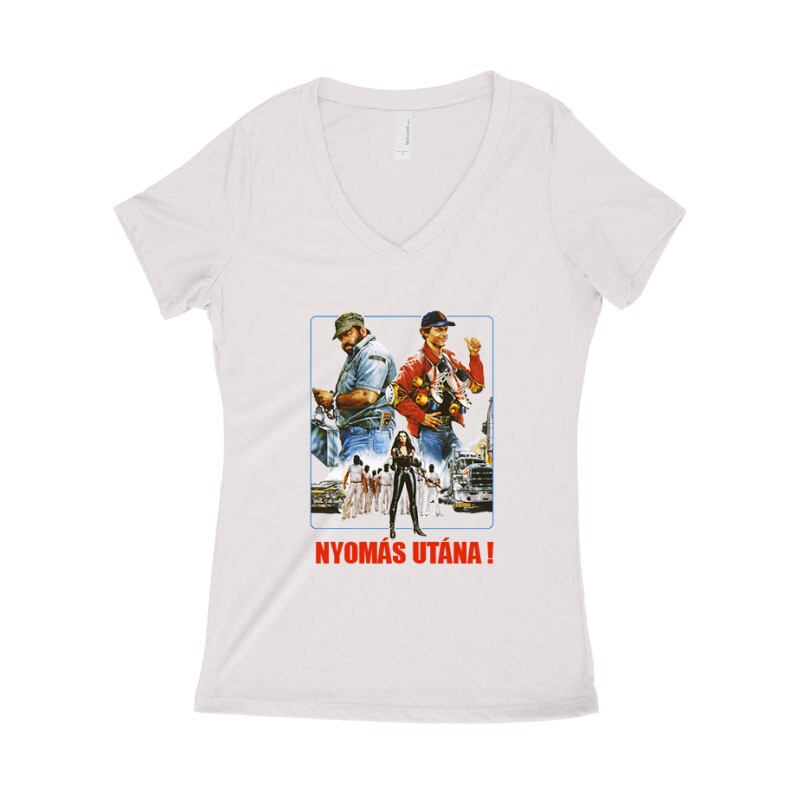 Nyomás Utána Női póló V kivágott