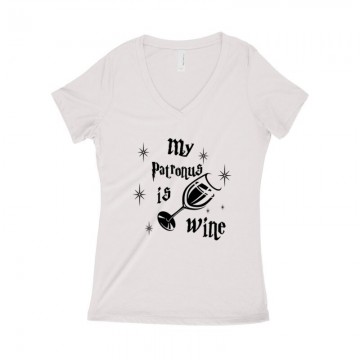 My Patronus is Wine Női póló V kivágott