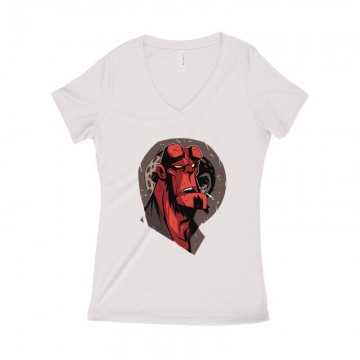 Hellboy Face Női póló V kivágott