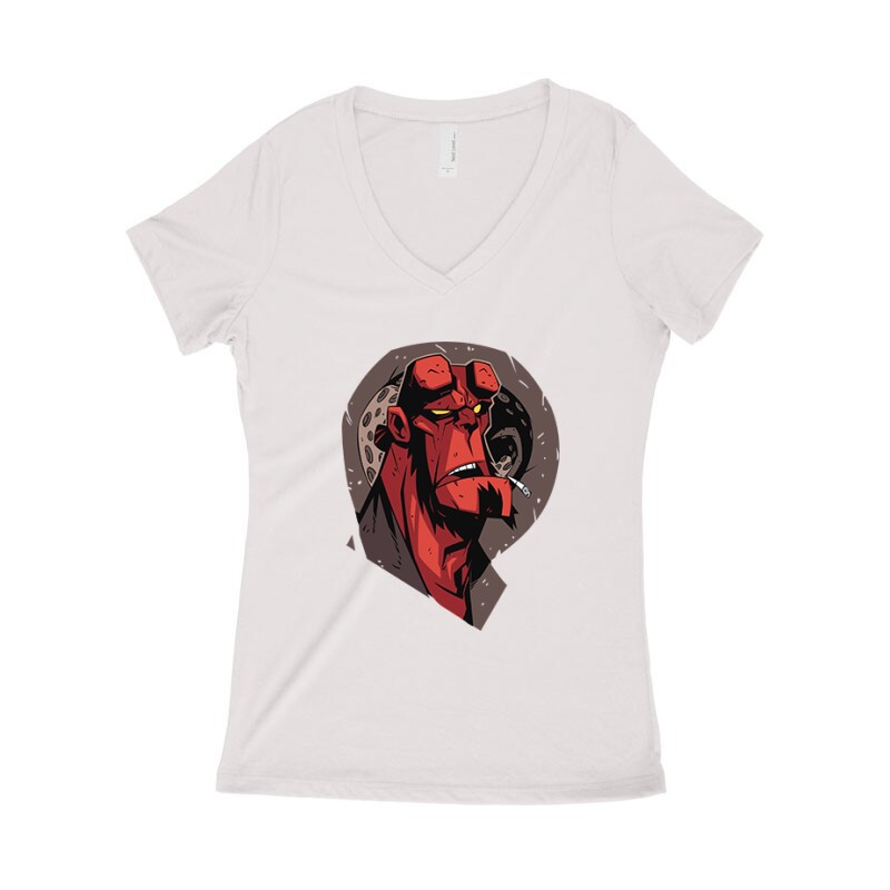 Hellboy Face Női póló V kivágott