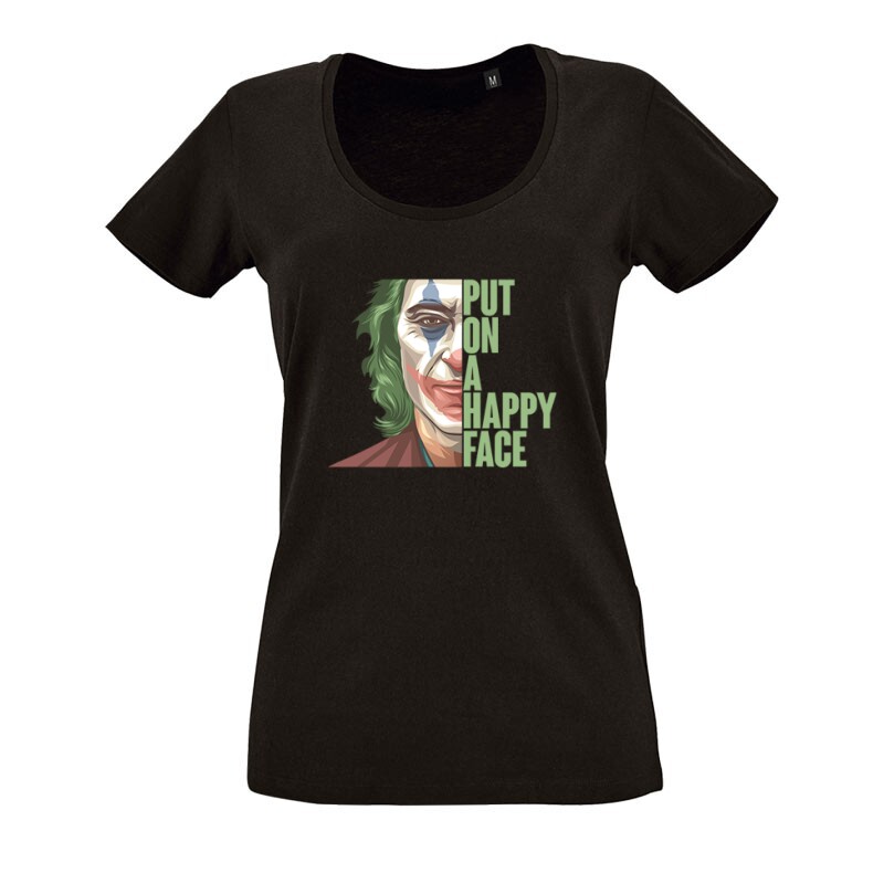 Happy Face O nyakú női póló