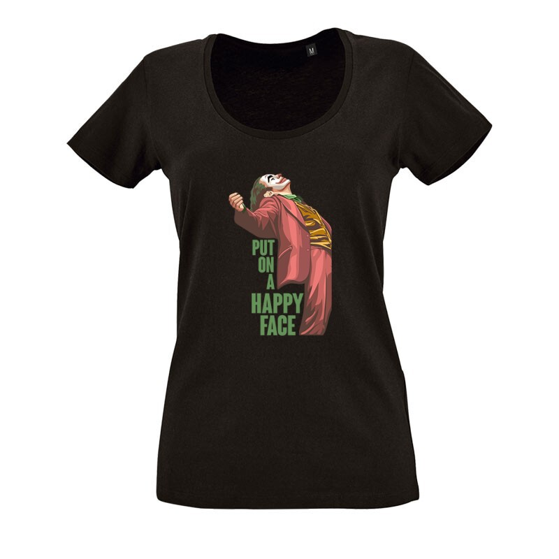 Put On A Happy Face O nyakú női póló