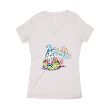 Happy Easter Női póló V kivágott