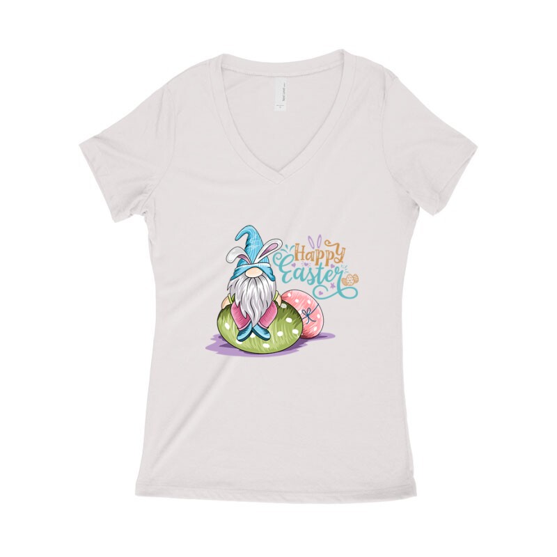 Happy Easter Női póló V kivágott
