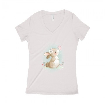 Nyuszi Pillangóval Női póló V kivágott