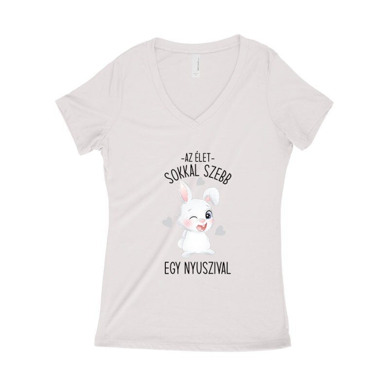 Az Élet Nyuszival Női póló V kivágott