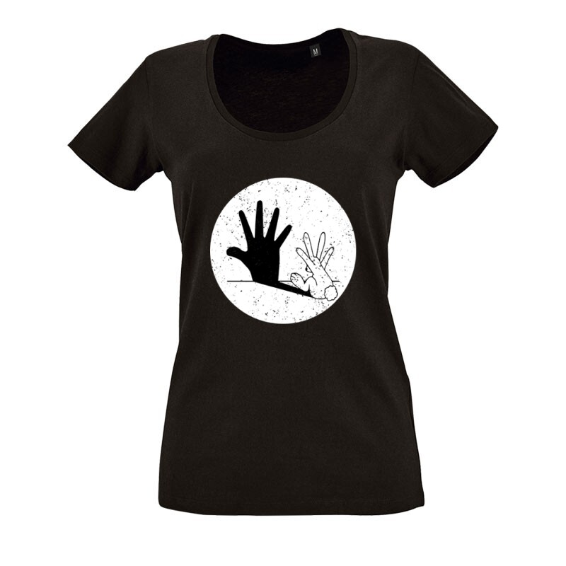 Nyuszi Árnyék O nyakú női póló