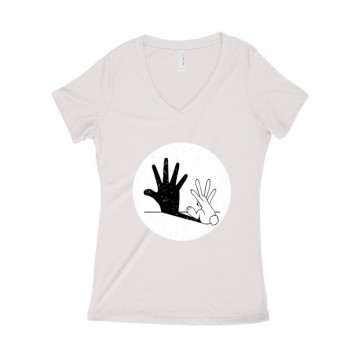 Nyuszi Árnyék Női póló V kivágott