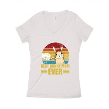 Best Bunny Mom Női póló V kivágott
