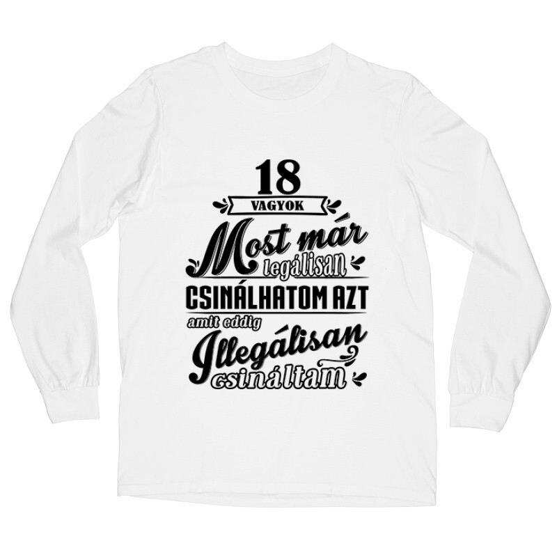 18 vagyok Hosszú ujjú póló