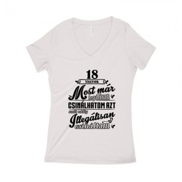 18 vagyok Női póló V kivágott