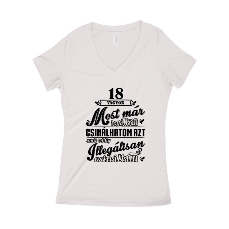 18 vagyok Női póló V kivágott