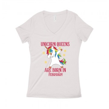 Unicorn Queens Február Női póló V kivágott