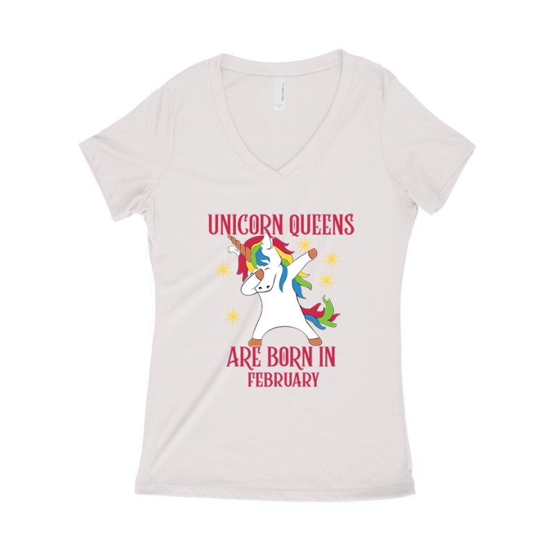 Unicorn Queens Február Női póló V kivágott