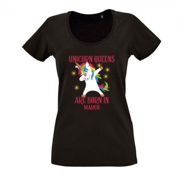 Unicorn Queens Március O nyakú női póló