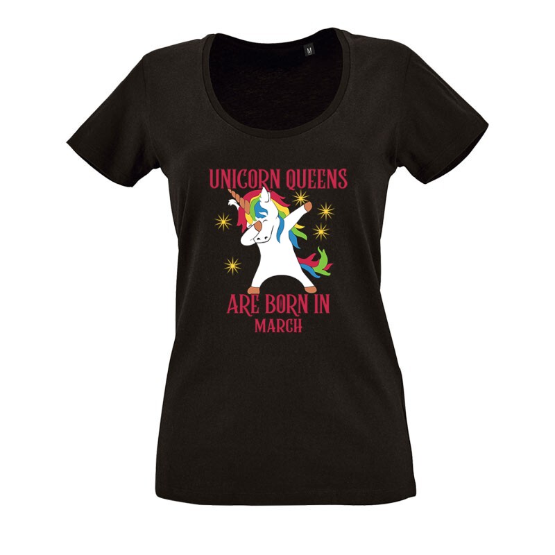 Unicorn Queens Március O nyakú női póló