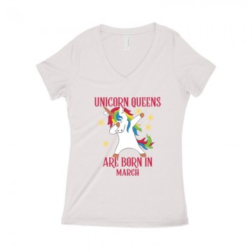 Unicorn Queens Március Női póló V kivágott