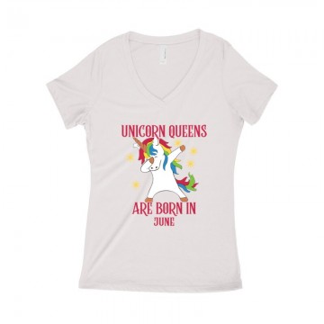 Unicorn Queens Június Női póló V kivágott