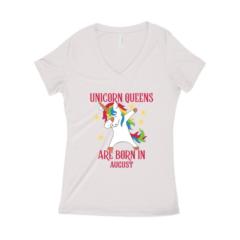 Unicorn Queens Augusztus Női póló V kivágott