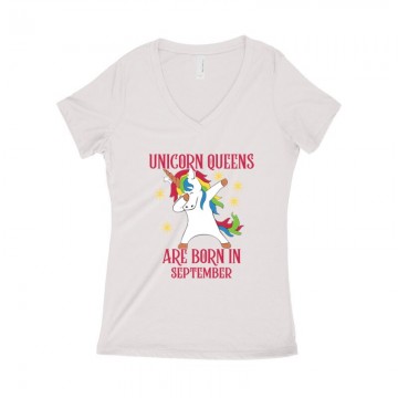 Unicorn Queens Szeptember Női póló V kivágott