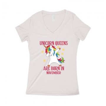 Unicorn Queens November Női póló V kivágott