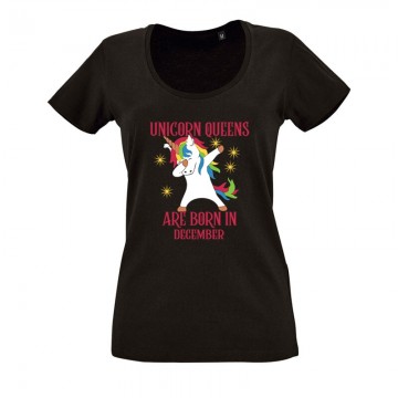 Unicorn Queens December O nyakú női póló