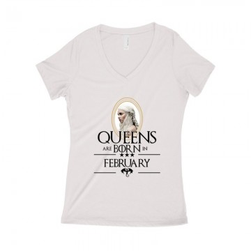 Queen Are Born (Daenerys) Február Női póló V kivágott