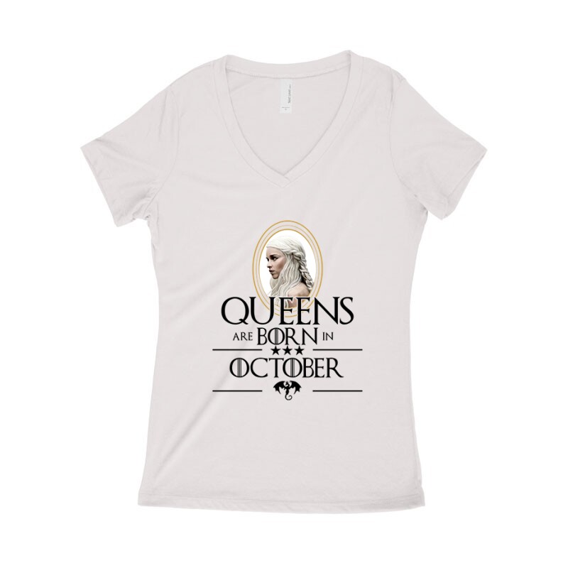 Queen Are Born (Daenerys) Október Női póló V kivágott