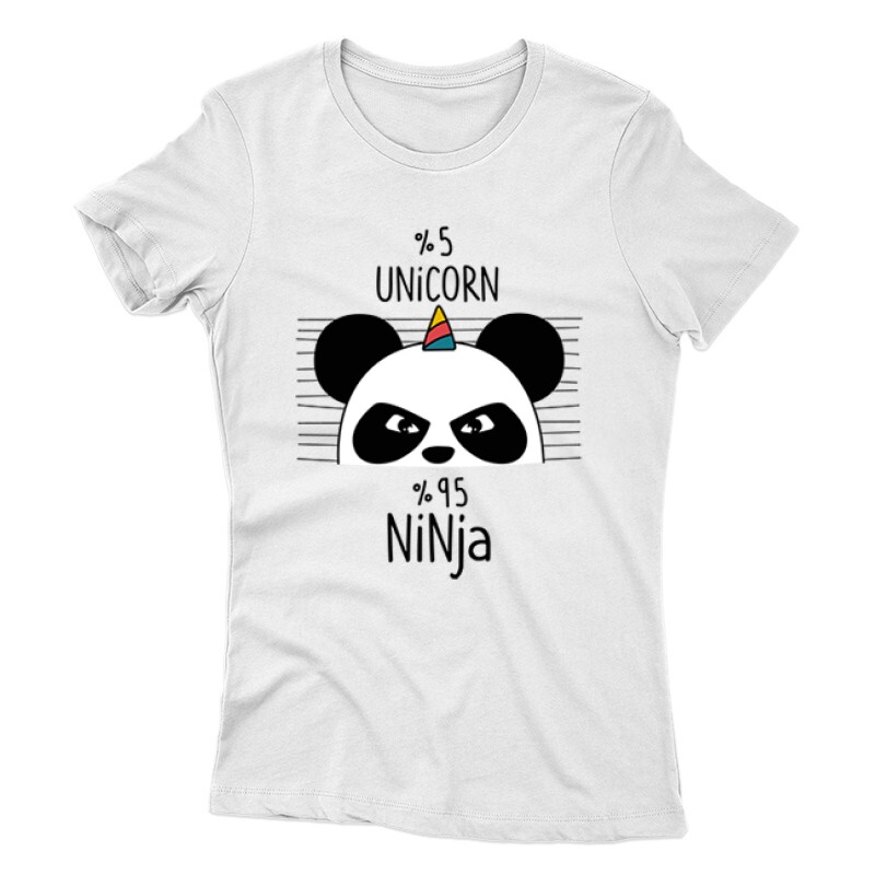 5% Unicorn Panda Női póló