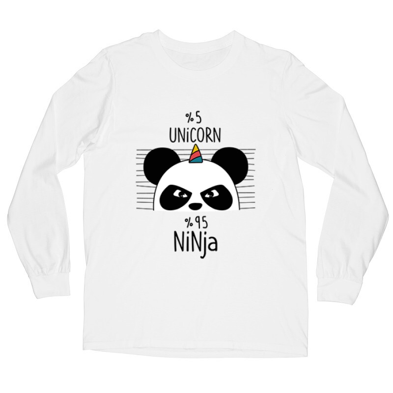 5% Unicorn Panda Hosszú ujjú póló