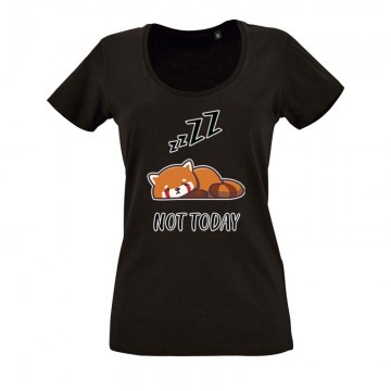Not Today Red Panda O nyakú női póló