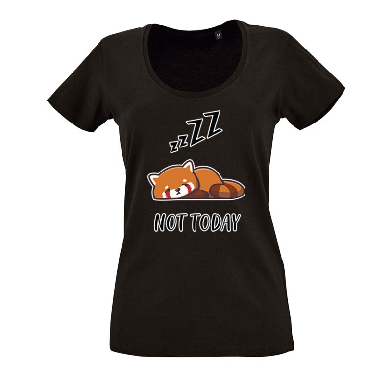 Not Today Red Panda O nyakú női póló