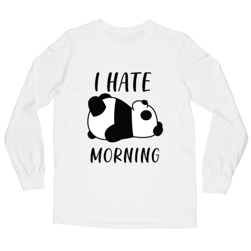 I Hate Morning Panda Hosszú ujjú póló