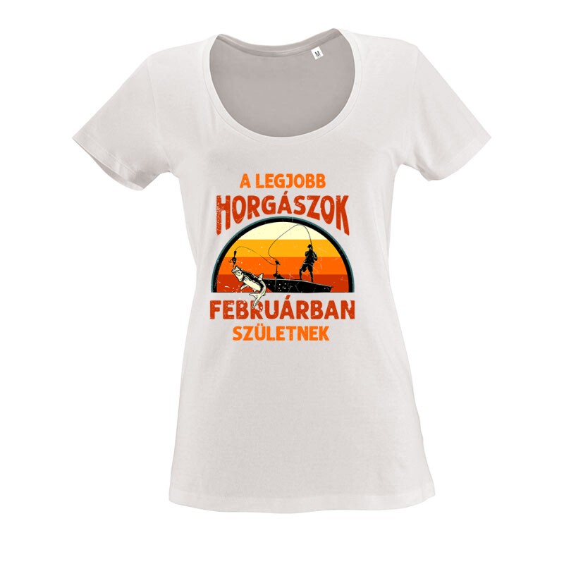 Legjobb horgászok Februárban O nyakú női póló