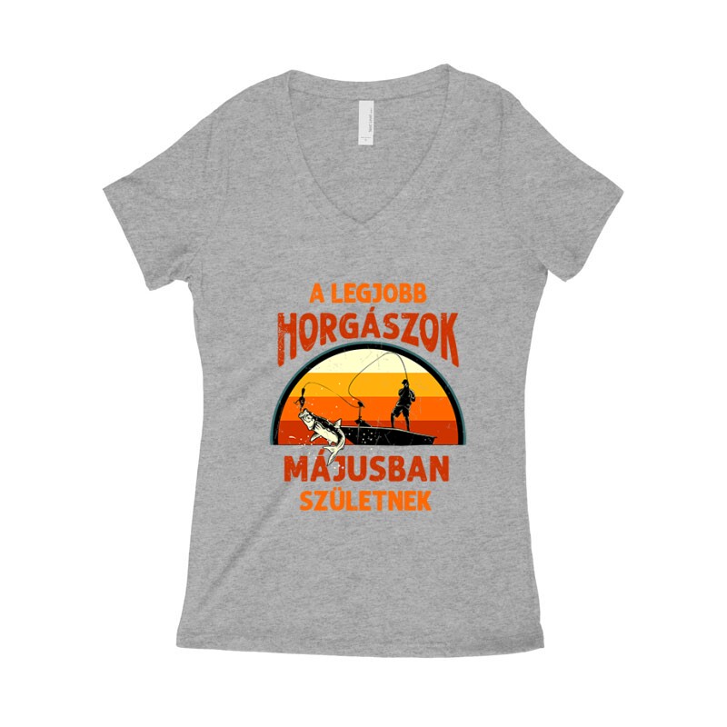 Legjobb horgászok Májusban Női póló V kivágott
