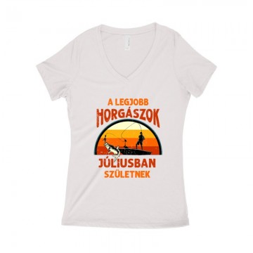 Legjobb horgászok Júliusban Női póló V kivágott