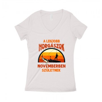 Legjobb horgászok Novemberben Női póló V kivágott