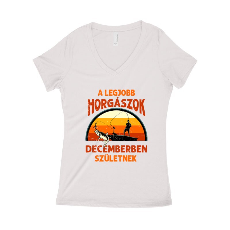 Legjobb horgászok Decemberben Női póló V kivágott