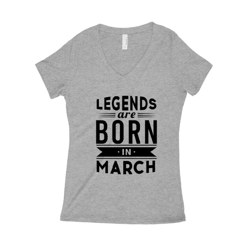 Legend Are Born In March Női póló V kivágott