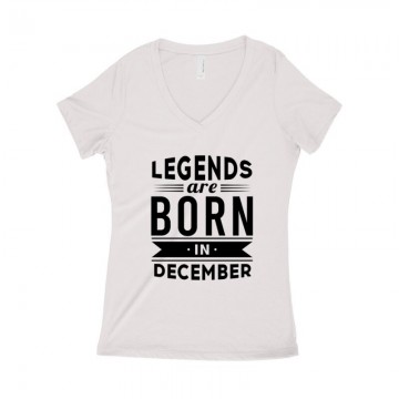 Legend Are Born In December Női póló V kivágott
