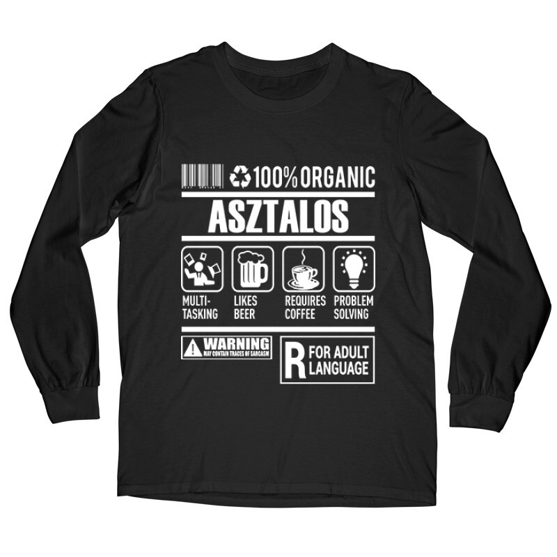 100% Organic Asztalos Hosszú ujjú póló
