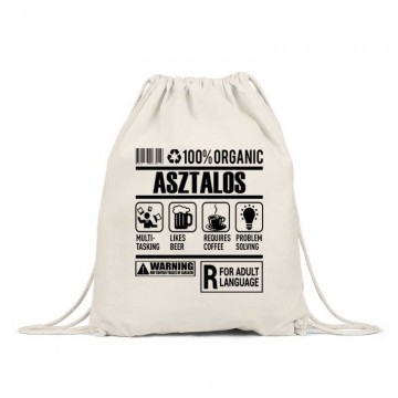 100% Organic Asztalos Tornazsák