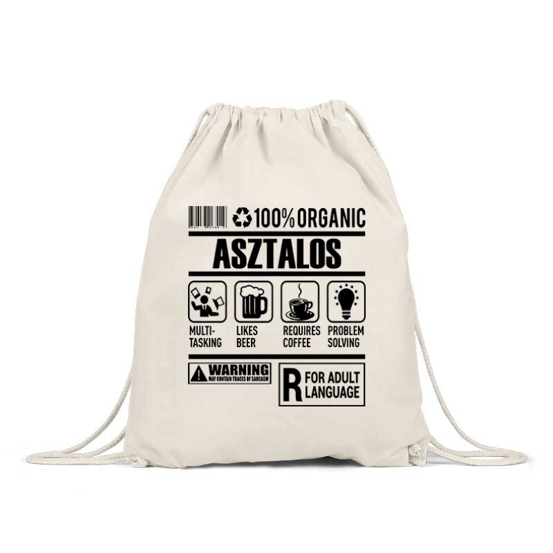 100% Organic Asztalos Tornazsák