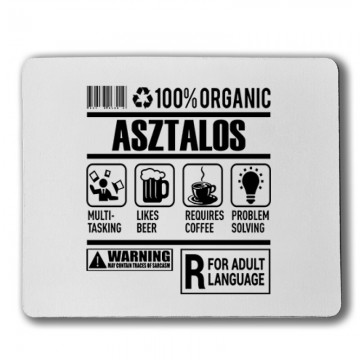 100% Organic Asztalos Egérpad