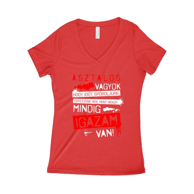 Asztalos vagyok igazam van Női póló V kivágott