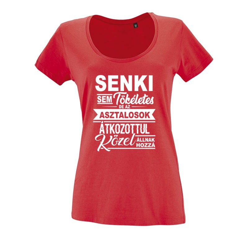 Senki sem tökéletes asztalos O nyakú női póló