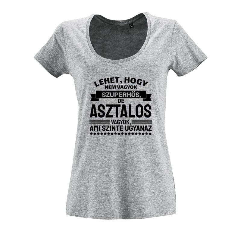 Szuperhős Asztalos O nyakú női póló