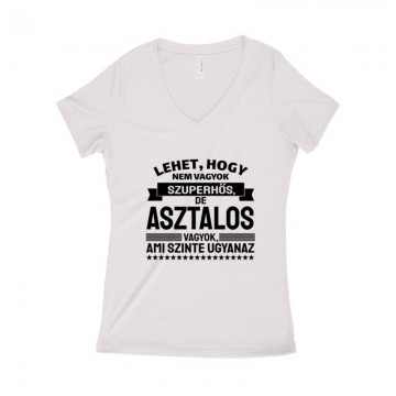 Szuperhős Asztalos Női póló V kivágott
